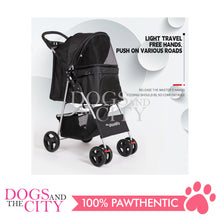 Load image into Gallery viewer, Mr. Giggles SP02  4 Wheels Pet Stroller with One Hand Folding Black