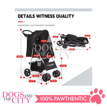 Load image into Gallery viewer, Mr. Giggles SP02  4 Wheels Pet Stroller with One Hand Folding Black