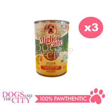 Load image into Gallery viewer, Miglior Cane Le Specialita Italiane Stew Chunks in Sauce with Beef Dog Food 405g (3 cans) - Dogs And The City Online