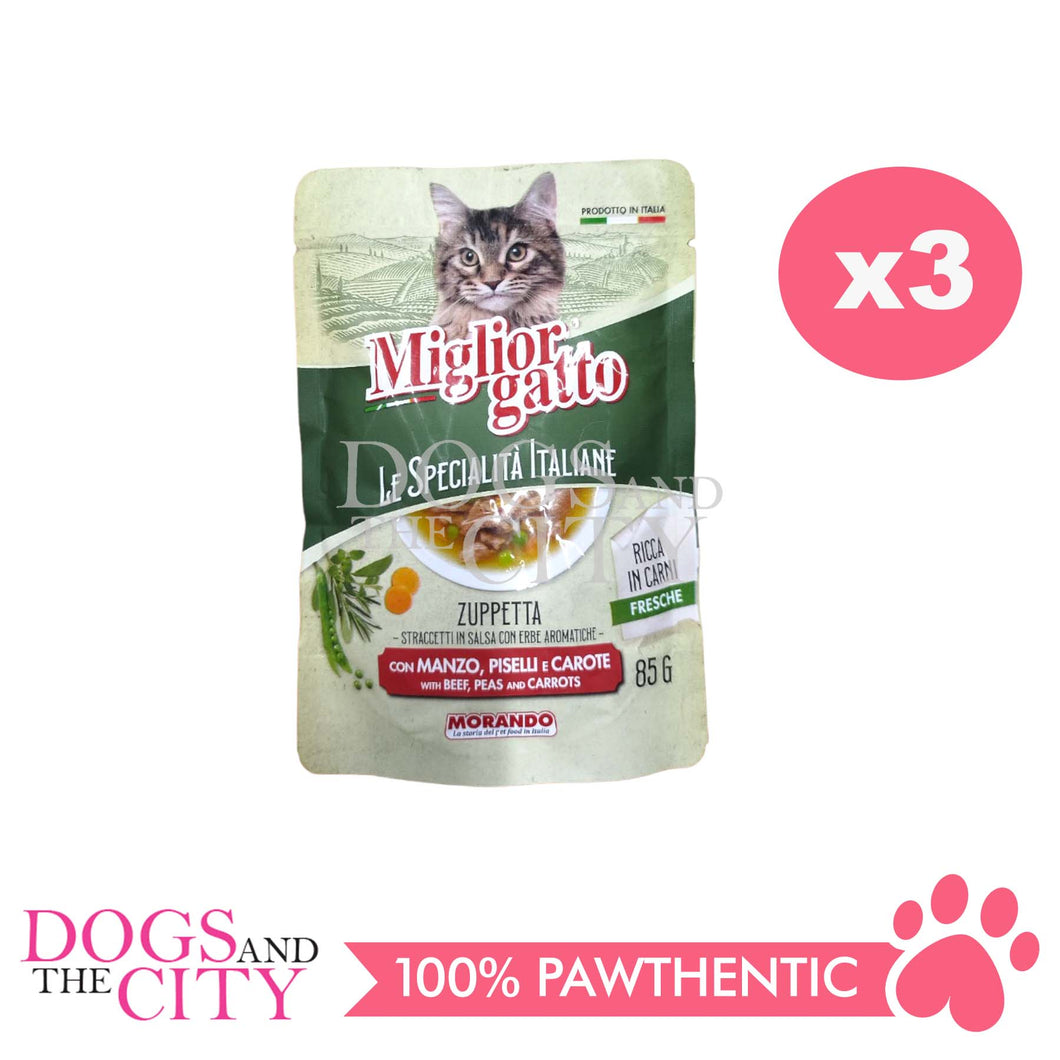 Miglior gatto Le Specialita Italiane Soup Strips in Sauce with Beef for Cats 85g (3 packs)