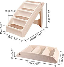 Load image into Gallery viewer, PAWISE 12589 Foldable Dog Steps Stairs 4 Steps Foldable Lightweight Stairs Pet Plastic Access Step Stairs Essentials Foldable Stairs for Pets Dogs Cats 38x76x50cm