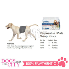 Load image into Gallery viewer, PAWISE  12985 Black Disposible Male Wrap Small  8-15 lbs 12pcs/pack - Dogs And The City Online