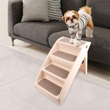 Load image into Gallery viewer, PAWISE 12589 Foldable Dog Steps Stairs 4 Steps Foldable Lightweight Stairs Pet Plastic Access Step Stairs Essentials Foldable Stairs for Pets Dogs Cats 38x76x50cm