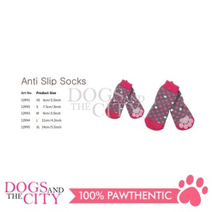 PAWISE 12995 Female Anti Slip Knit Pet Dog Socks - Polka Dots XL 4pcs/pack 14cm