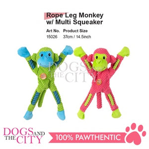 Pawise 15026 Rope Tug Leg Monkey w/Multi Squeaker Chew Dog Toy 37cm