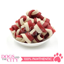 Load image into Gallery viewer, KIND REWARDS 9633 Bare Bones Knotted 2" Chicken Flavor 100% Rawhide Free With Real Chicken Treats Inside Small Dog Treats 264g