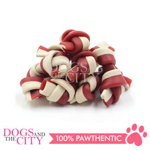 Load image into Gallery viewer, KIND REWARDS 9633 Bare Bones Knotted 2" Chicken Flavor 100% Rawhide Free With Real Chicken Treats Inside Small Dog Treats 264g