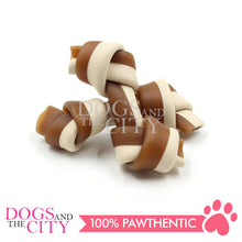 Load image into Gallery viewer, KIND REWARDS 9634 Bare Bones Knotted 2" Made with Real Peanut Butter Flavor 100% Rawhide Free Small Dog Treats 264g