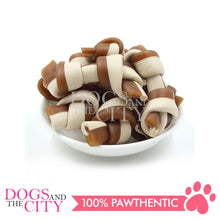 Load image into Gallery viewer, KIND REWARDS 9634 Bare Bones Knotted 2" Made with Real Peanut Butter Flavor 100% Rawhide Free Small Dog Treats 264g