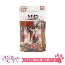 Load image into Gallery viewer, KIND REWARDS 9899-24 No Hide Bones 4" Chicken Flavor 100% Rawhide Free With Real Chicken Treats Inside Medium 66g