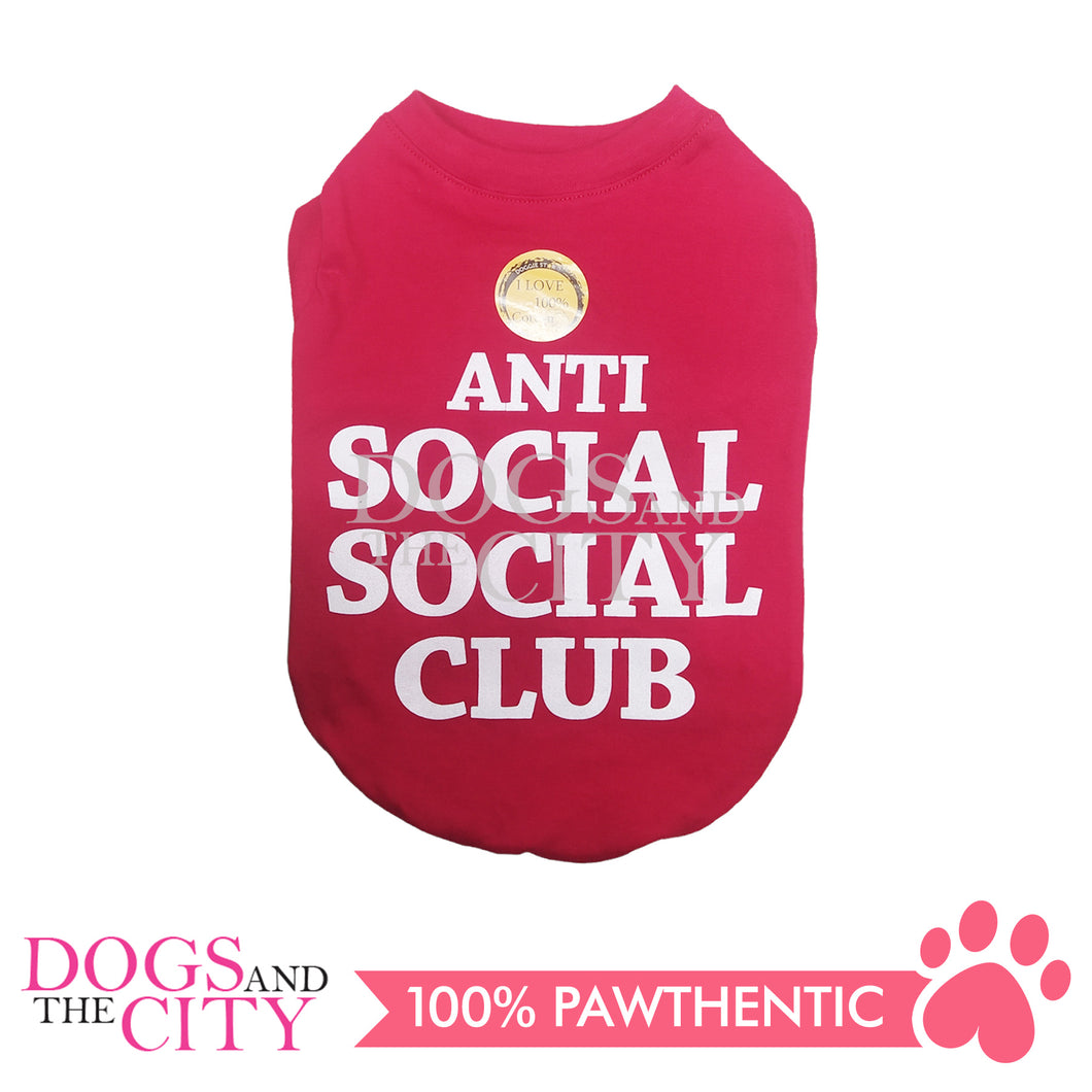 Doggie Star Anti Social Club Red Dog T-Shirts