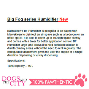 BACTAKLEEN Big Fog Humidifier Safe for Humans and Pets