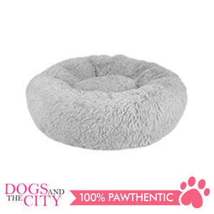 BM Donut Calming Pet Bed, Faux Fur Washable Bed for Pets, Marshmallow Cat or Dog Round Bed 70x70x26cm