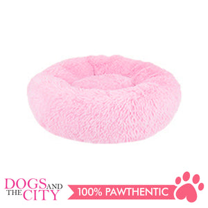 BM Donut Calming Pet Bed, Faux Fur Washable Bed for Pets, Marshmallow Cat or Dog Round Bed 70x70x26cm