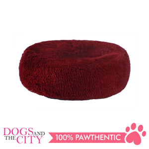 BM Donut Calming Pet Bed, Faux Fur Washable Bed for Pets, Marshmallow Cat or Dog Round Bed 70x70x26cm