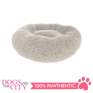 BM Donut Calming Pet Bed, Faux Fur Washable Bed for Pets, Marshmallow Cat or Dog Round Bed 80x80x26cm