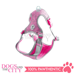 BM GP-180603H Cute Reflectorized Adjustable Dog Harness Vest MEDIUM