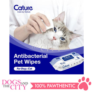 Cature Antibacterial Pet Wipes For Dogs & Cats 80Ct