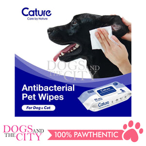 Cature Antibacterial Pet Wipes For Dogs & Cats 80Ct