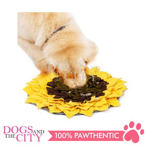 DGZ Pet Sniffing Mat Sunflower Cushion Treasure Hunt Interactive Snuffle Dog Mat 48x48cm