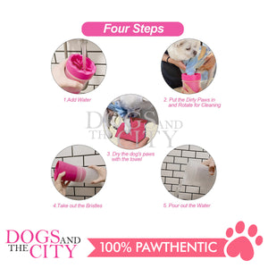 DGZ Pet Petite Cup Muddy Feet Portable Dog Paw Cleaner Washer Brush Cup for Dogs Cat Grooming 11x8cm