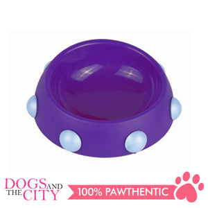 DGZ Beveled Round Bowl With Short Rivet 16x5cm 160ml for Dog and Cat