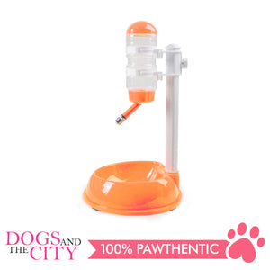 DGZ P510 Pet Adjustable Stand Drinking Water Fountain with Food Feeder Bowl Set 400ml for Dog and Cat