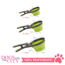 Load image into Gallery viewer, DGZ Collapsible Pet Scoop Silicone Measuring Cups Bag Clip and Travel Bowl for Cat and Dog LARGE