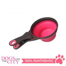 Load image into Gallery viewer, DGZ Collapsible Pet Scoop Silicone Measuring Cups Bag Clip and Travel Bowl for Cat and Dog LARGE