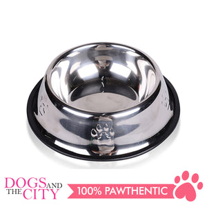 DGZ Stainless Steel Pet Bowl with Paw Embosed 18cm