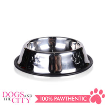 Load image into Gallery viewer, DGZ Stainless Steel Pet Bowl with Paw Embosed 26cm