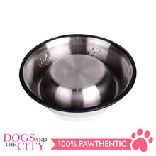 Load image into Gallery viewer, DGZ Stainless Steel Pet Bowl with Paw Embosed 22cm
