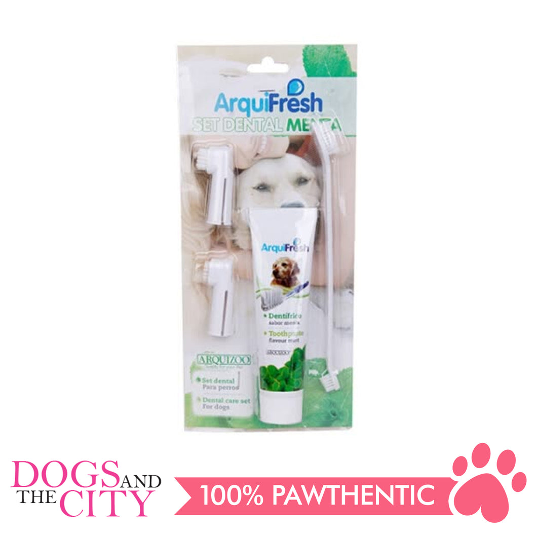 ARQUIVET Dog Toothpaste 100g and Toothbrush Set, Removes Food Debris, Super Easy Cleaning, Dental Care Set for Dog, with 2 Finger Toothbrushes