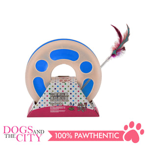 DGZ Round Feather Cat Toy Play Plate 25cm