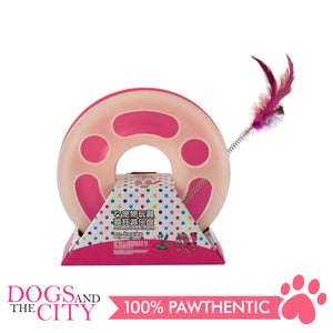 DGZ Round Feather Cat Toy Play Plate 25cm