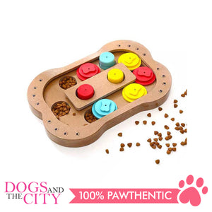 DGZ WO-132 Bone Shaped Wood Dog Educational Pet Toy 29x19cm