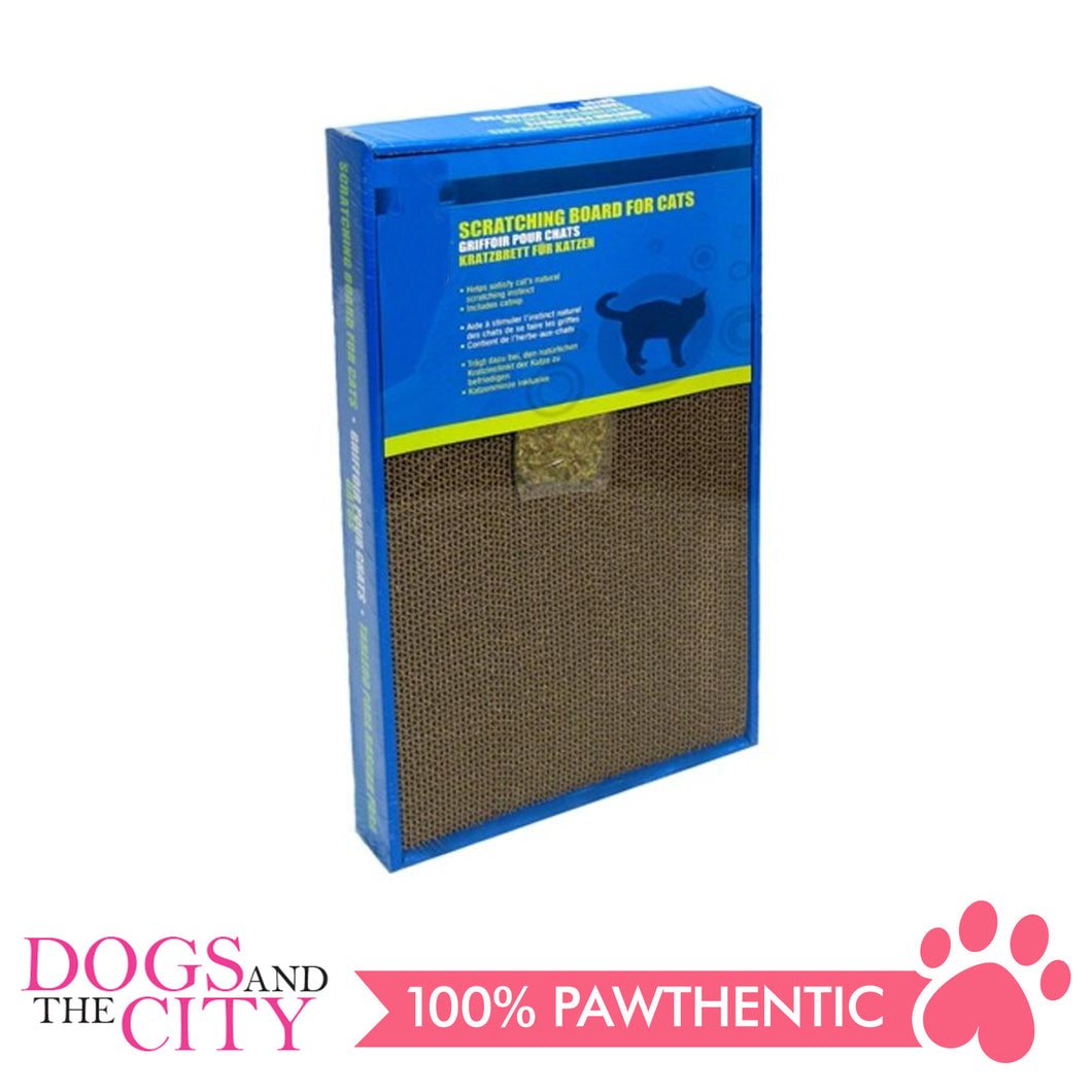 DGZ Large Cardboard Rectangular Cat Scratcher with Catnip 45x20cm