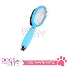 Load image into Gallery viewer, DGZ LG325 Pet Double-sided Brush with Silicone Handle Small for Dog and Cat 10cm