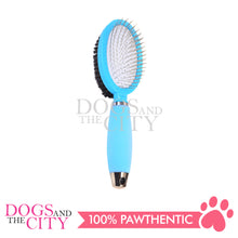 Load image into Gallery viewer, DGZ LG325 Pet Double-sided Brush with Silicone Handle Small for Dog and Cat 10cm