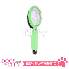 Load image into Gallery viewer, DGZ LG325 Pet Double-sided Brush with Silicone Handle Small for Dog and Cat 10cm