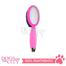 Load image into Gallery viewer, DGZ LG325 Pet Double-sided Brush with Silicone Handle Small for Dog and Cat 10cm