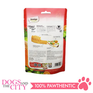 DENTALIGHT 10097 2.7" Small Vital Fiber Brush×8pcs 80g Honey, Fennel Seed, Kumquat Dog Treats