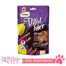 Load image into Gallery viewer, DENTALIGHT 10103 3.7&quot; Medium Vital Fiber Brush×5pcs 85g Pear, Purple Carrot, Blueberry Dog Treats