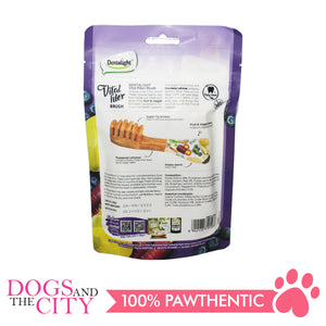 DENTALIGHT 10103 3.7" Medium Vital Fiber Brush×5pcs 85g Pear, Purple Carrot, Blueberry Dog Treats