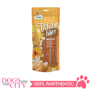 Dentalight 10806 8" Vital Fiber Wellbar×3pcs LARGE 250g Honey, Fennel seed, Kumquat Dog Treats