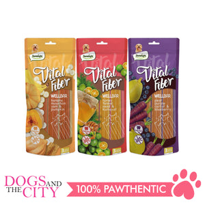 Dentalight 10806 8" Vital Fiber Wellbar×3pcs LARGE 250g Honey, Fennel seed, Kumquat Dog Treats