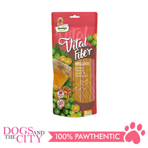 Dentalight 10806 8" Vital Fiber Wellbar×3pcs LARGE 250g Honey, Fennel seed, Kumquat Dog Treats