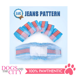 Dono Disposable Dog Diapers Male-Denim Style MEDIUM (18PCS) - Dogs And The City Online