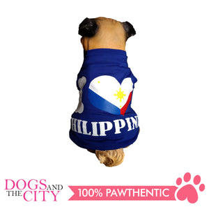 Doggiestar I Love Philippines Blue T-Shirt for Dogs - All Goodies for Your Pet