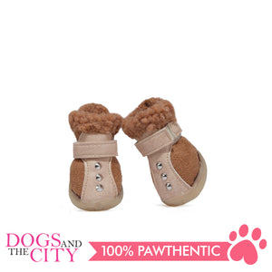 JML Suede with Fur and Rubber Sole Dog Shoes Size 3 - All Goodies for Your Pet